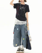 レトロシンプルデニムショートパンツ