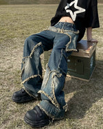 シンプルなウォッシュドジーンズ