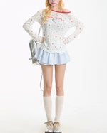 레트로 플레드 스커트