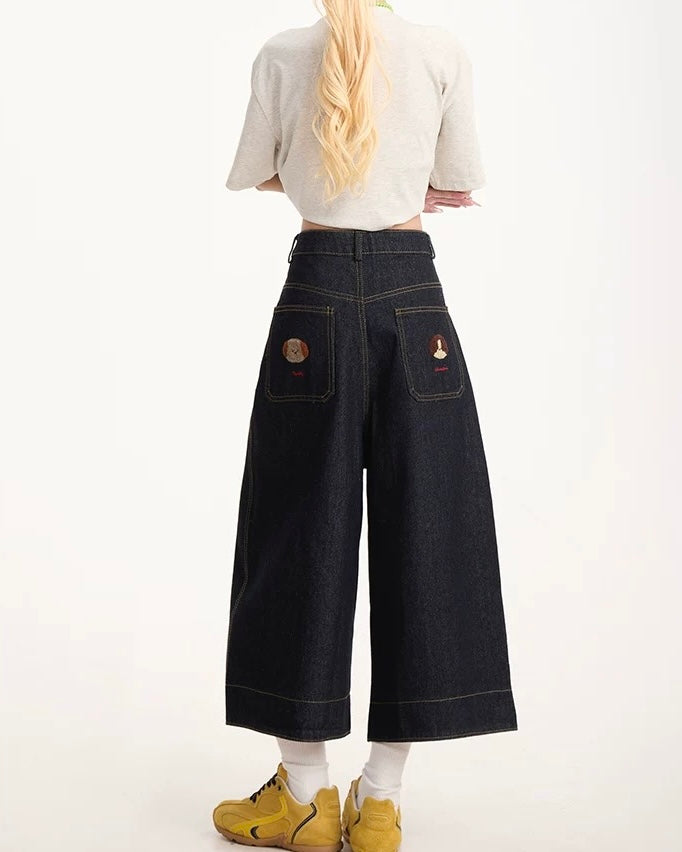 レトロシンプルデニムショートパンツ