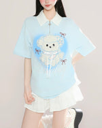 シンプルなラペルの半袖