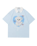 シンプルなラペルの半袖