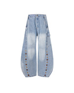 ボタン刺繍ジーンズ