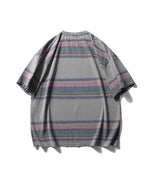 Contrast striped short sleeves