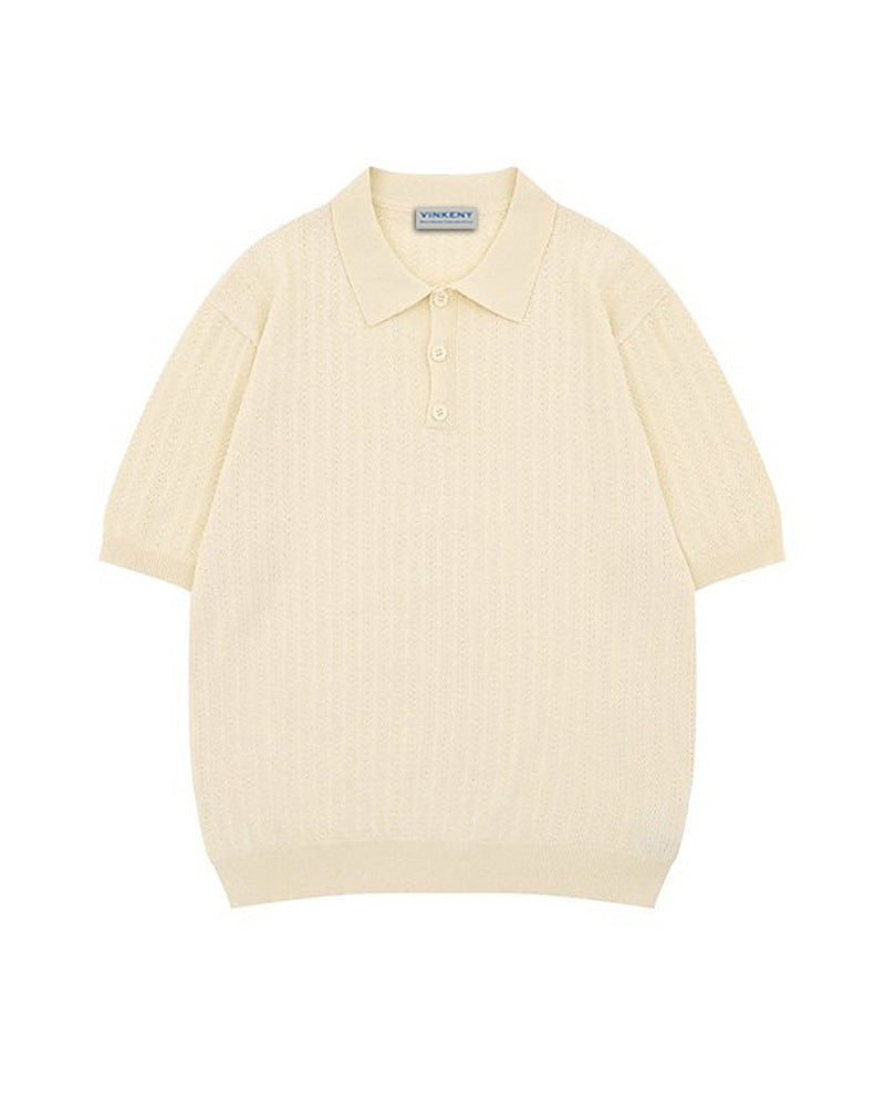 シンプルな高級ニット半袖