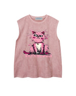 ゆったりとしたクルーネックベスト