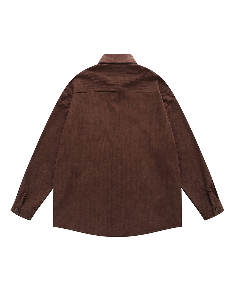 Vintage floral embroidered long-sleeved shirt