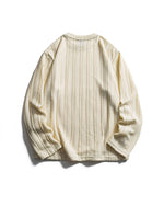 Thick striped crew neck sweatshirt