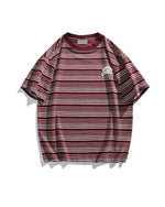 Contrast striped short sleeves