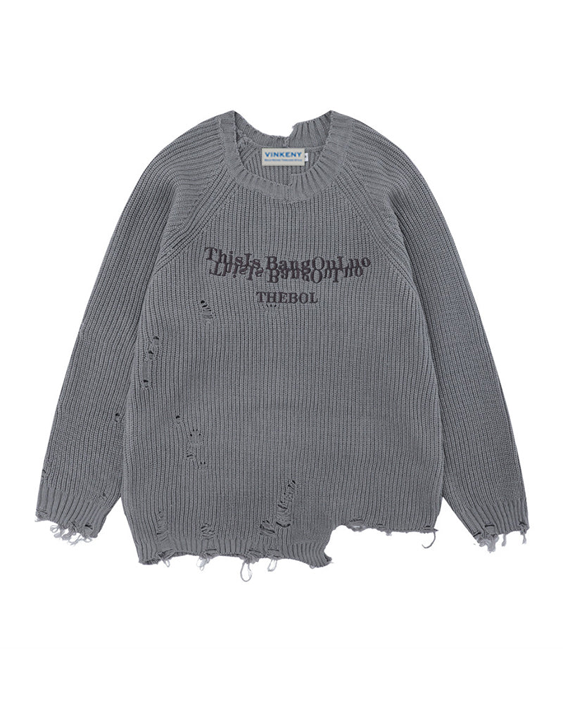 irregular hole sweater