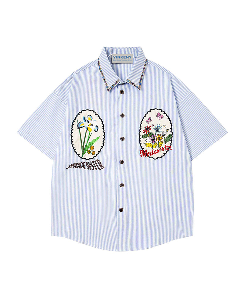 ストライプの半袖シャツ