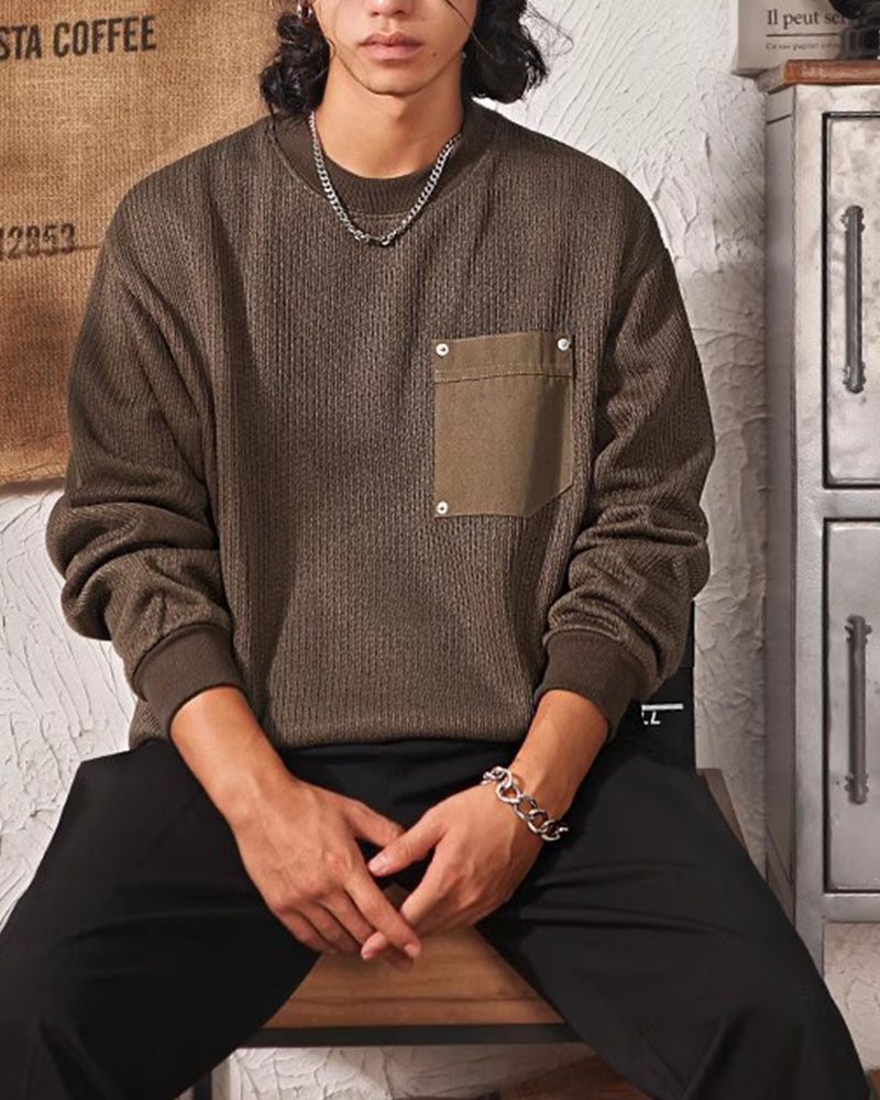 シンプルなクルーネックスウェットシャツ