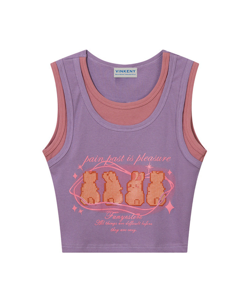 フェイクツーピースのかわいいベスト