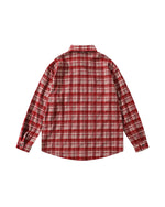 ビーズチェック柄長袖シャツ