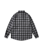 ビーズチェック柄長袖シャツ