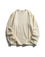 Thick striped crew neck sweatshirt