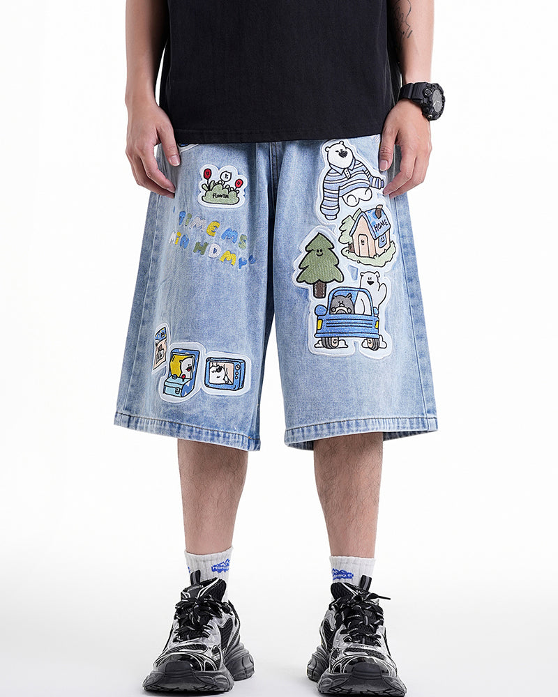 ヴィンテージバギーデニムショートパンツ