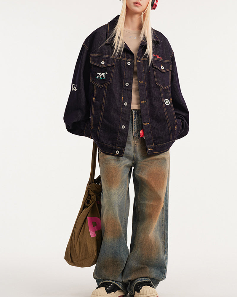 cartoon denim jacket