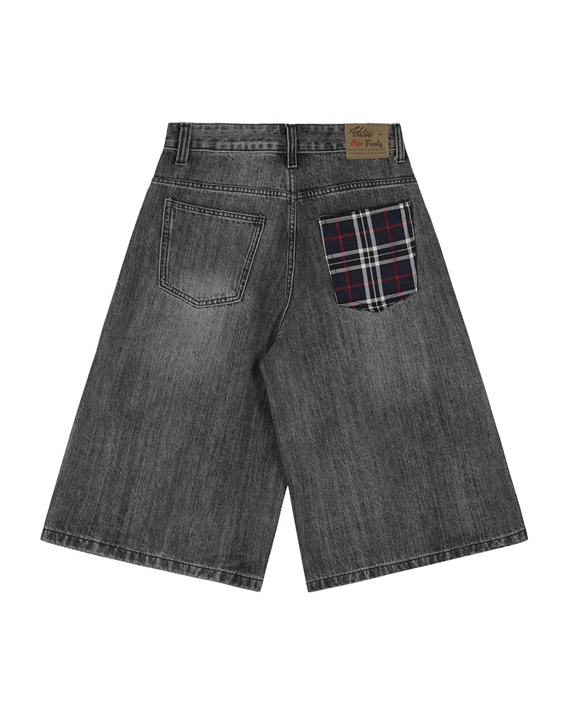 レトロなオールマッチデニムショートパンツ