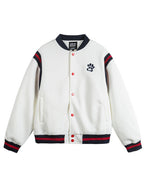 Embroidered contrasting casual baseball jacket