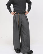 Retro solid color casual wide-leg pants