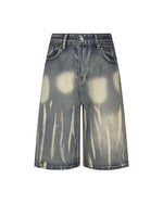 ゆったりとしたカジュアルなデニムショートパンツ