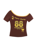 Hot girl off-shoulder short sleeves