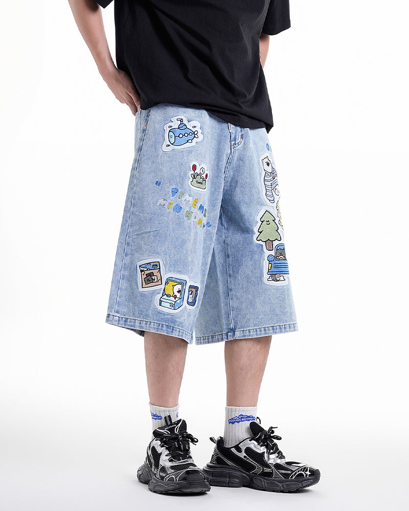 ヴィンテージバギーデニムショートパンツ