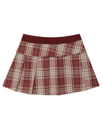 레트로 플레드 패치워크 스커트