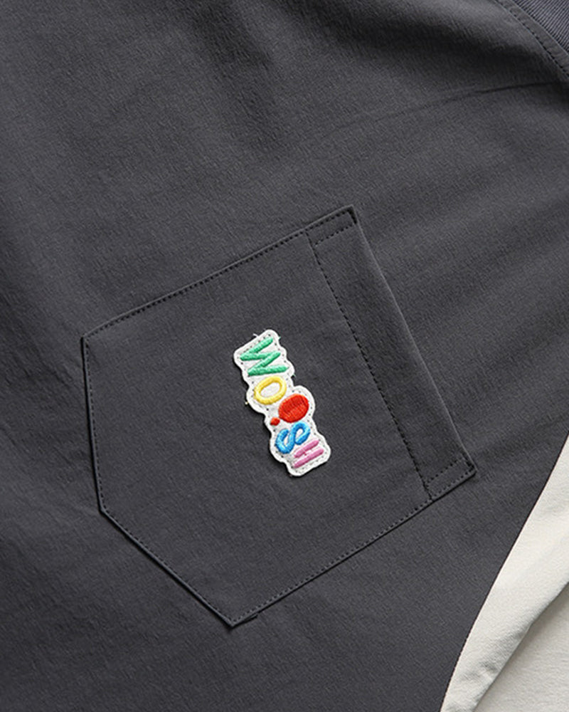 Contrast color quick-drying short sleeves