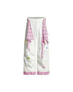 カジュアルな花柄ワイドレッグパンツ