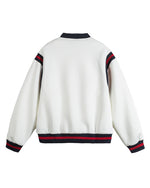 Embroidered contrasting casual baseball jacket