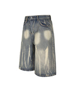 ゆったりとしたカジュアルなデニムショートパンツ