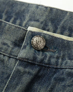 コントラストカラーパネルデニムパンツ