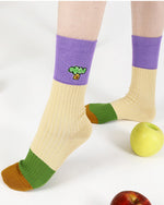 Color striped contrast socks