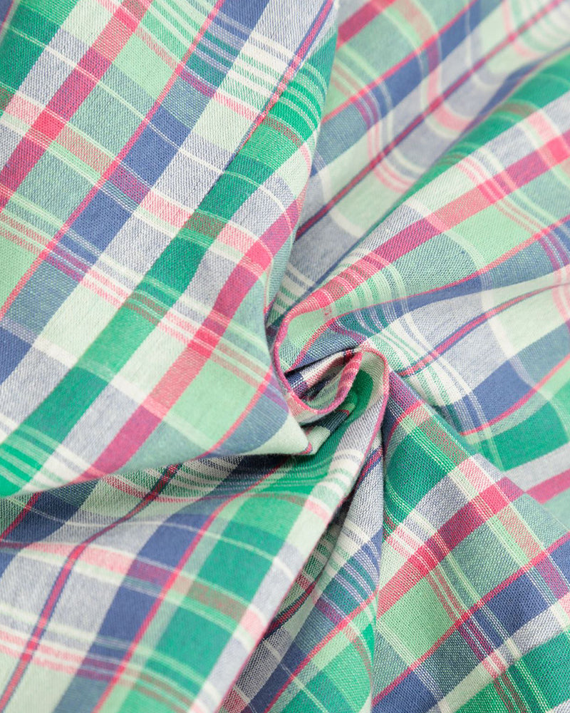 Personality check short-sleeved shirt