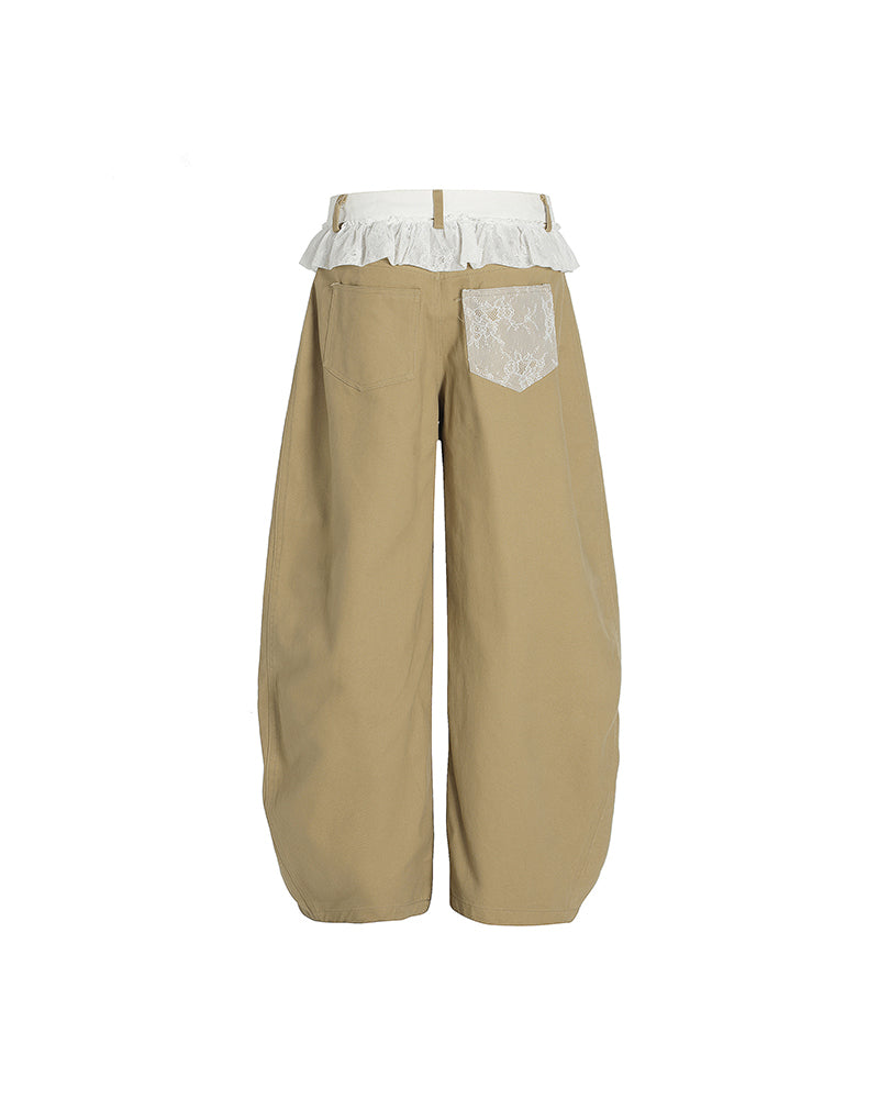 シンプルなレースのカジュアルパンツ