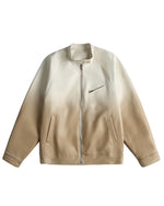 コントラストグラデーションスタンドカラージャケット