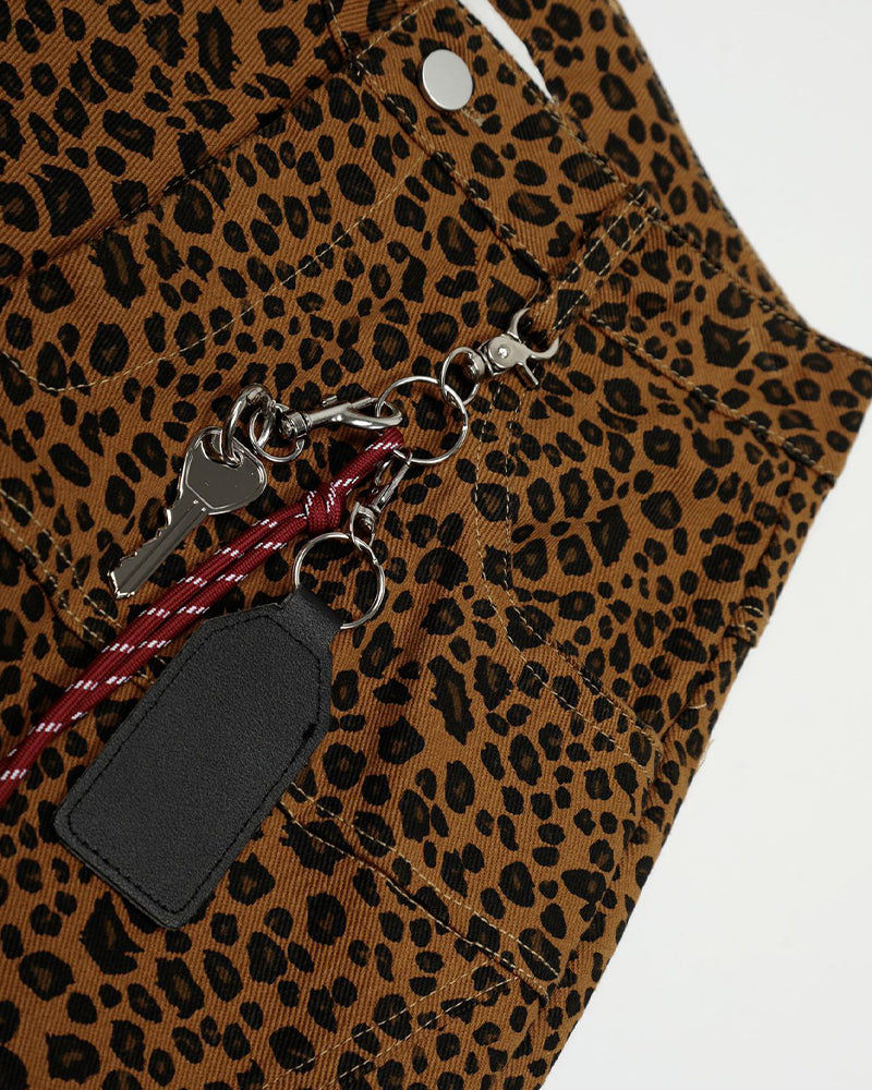 Leopard print casual trousers