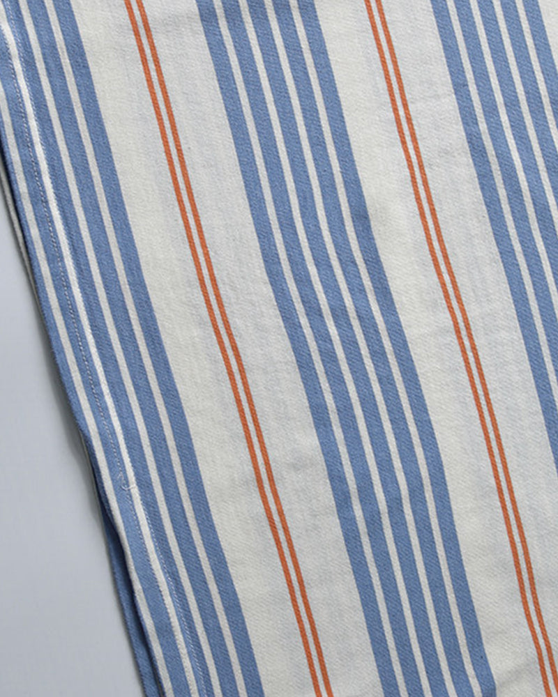Colorful striped short sleeves with embroidered logo