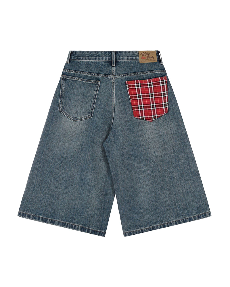レトロなオールマッチデニムショートパンツ