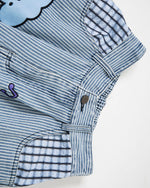 Cartoon Embroidered Cropped Casual Shorts