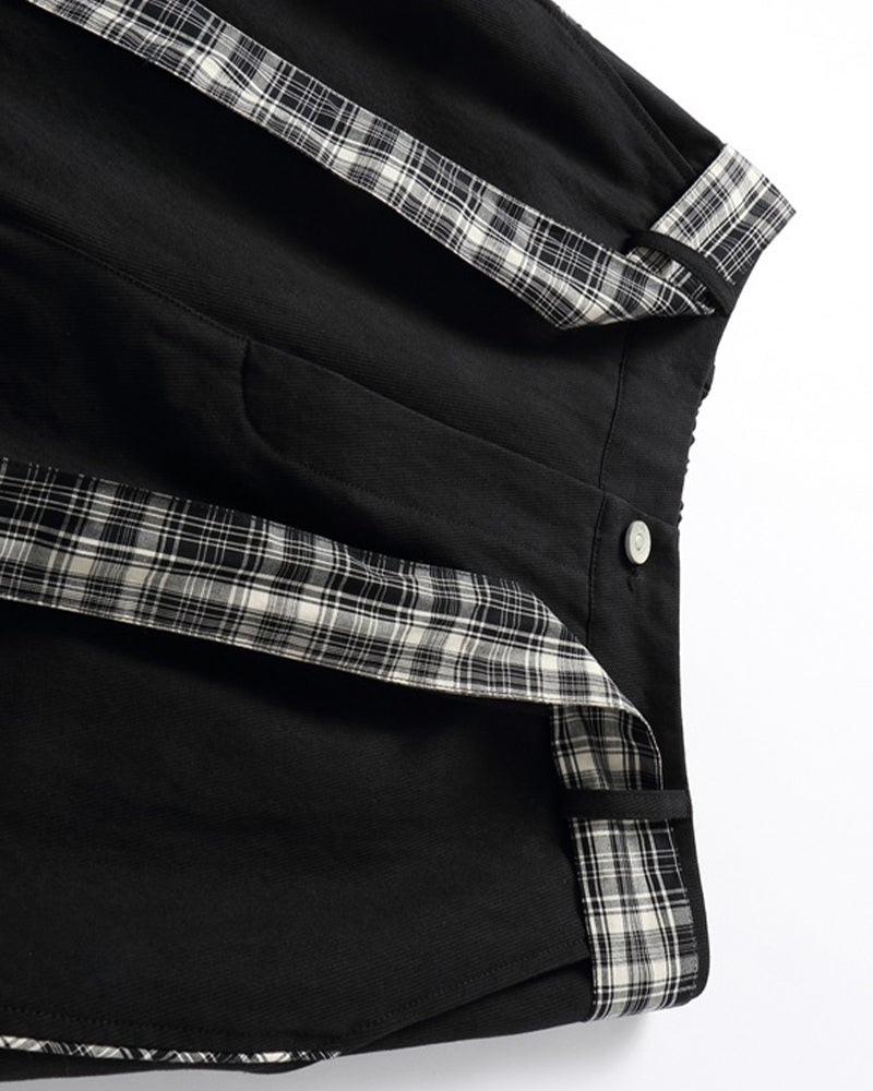 Checked Trousers with Belt