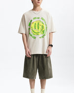 Retro tennis print short sleeves