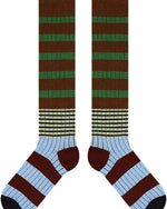 ストライプ柄ニーハイソックス