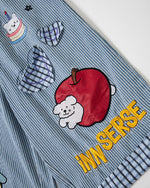 Cartoon Embroidered Cropped Casual Shorts