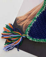 コントラストタッセルニット帽