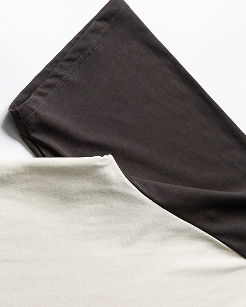 Retro colorblock short sleeves