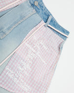 チェックパネルデニムパンツ