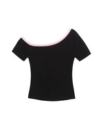 Hot girl off-shoulder short sleeves